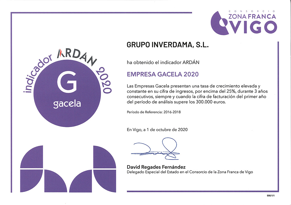 Grupo Inverdama, empresa Gacela 2020